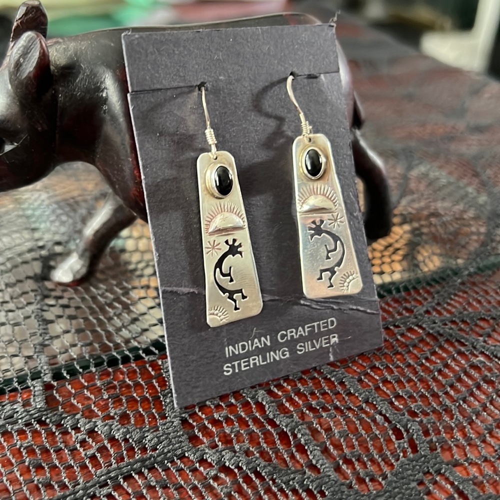 Kokopelli Dangle Sterling Silver Earrings